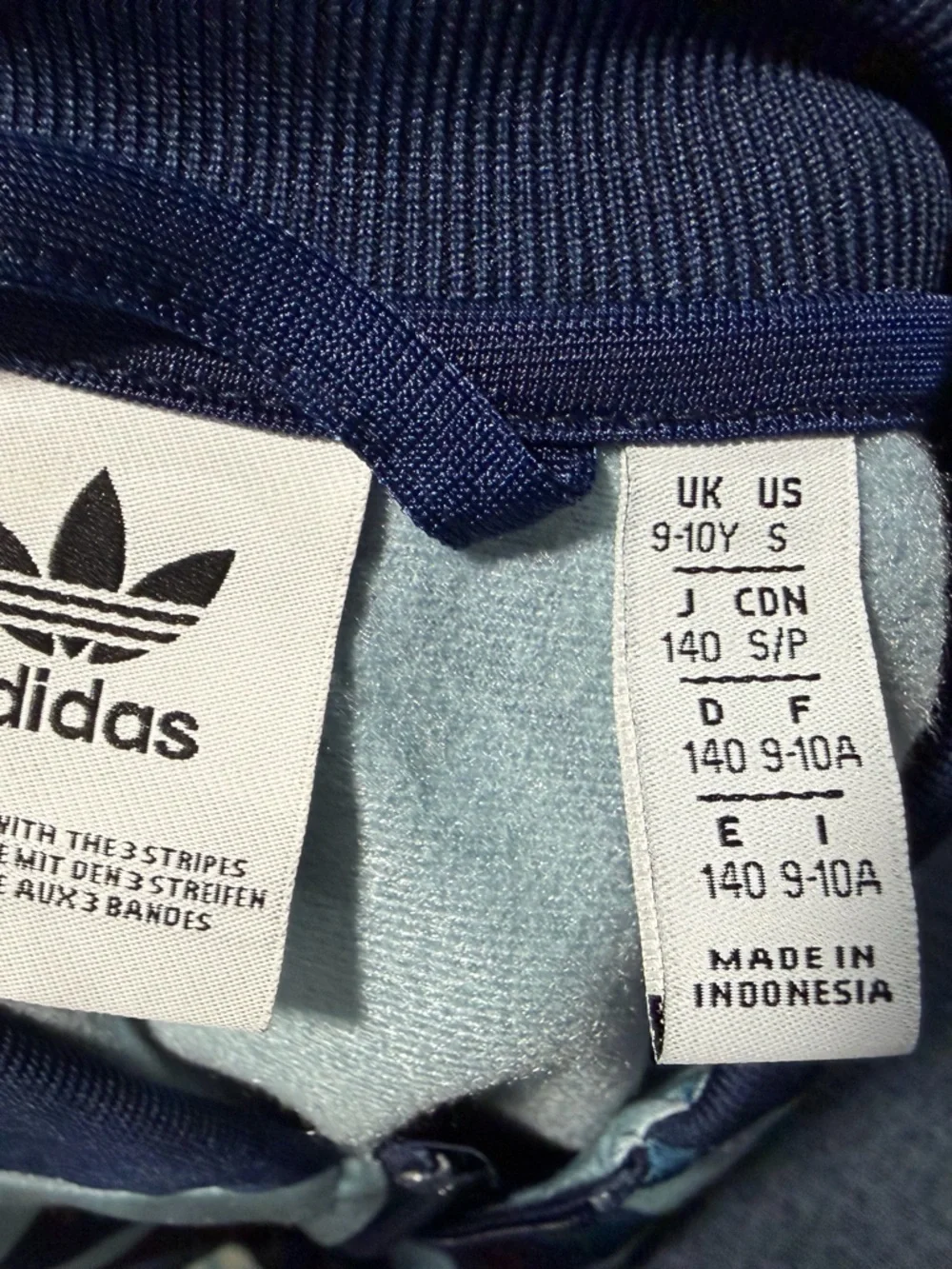 Adidas Trefoil Blue Track Jacket Boys Kids Youth Running Soccer Jacket